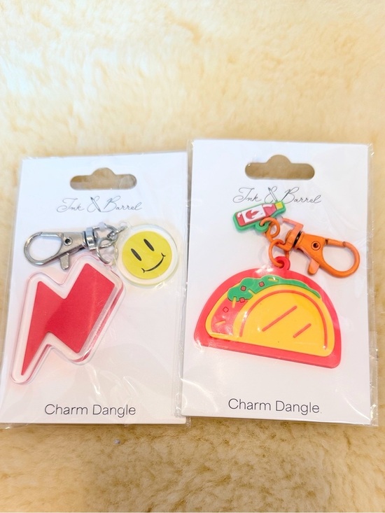 Ink & Barrel Other - Ink & Barrel Lightning Bolt &  Taco Charm Keychain Set
